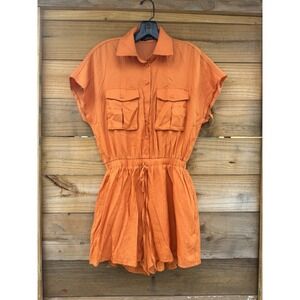 Good Time USA Romper Orange Size Small Boutique Romper Very Cute Has Pockets!‎